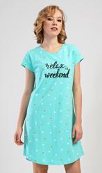Dámska nočná košile Vienetta Secret Relax weekend zelená