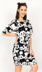 Dámske domáce šaty s krátkym rukávom Vienetta Secret Velká panda