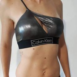 Dámske plavky Calvin Klein KW01944 ONE SHOULDER čierne