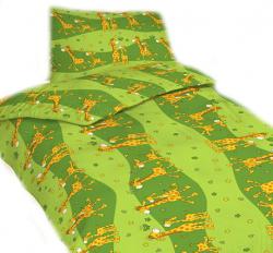 Obliečky bavlna do postieľky Žirafa zelená-obliečky bavlna do postieľky Žirafa zelená 90x130, 45x60 cm