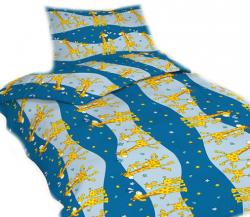 Obliečky krep do postieľky Žirafa modrá-obliečky krep do postieľky Žirafa modrá 90x130, 45x60 cm
