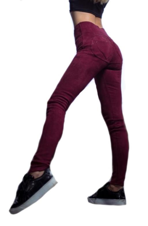 Dámske push-up legíny Disstyle bordové