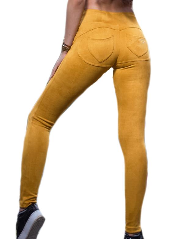 Dámske push-up legíny Disstyle horčicové