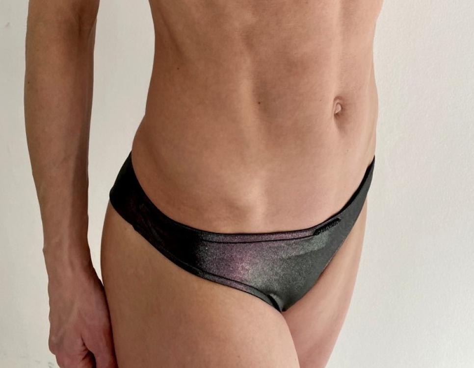 Plavkové brazilky Calvin Klein KW01388 BRAZILIAN METALLIC