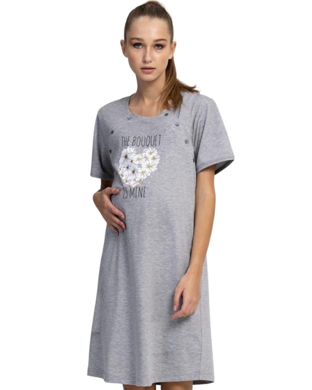 Tehotenská nočná košeľa Vienetta Secret srdce z kopretin